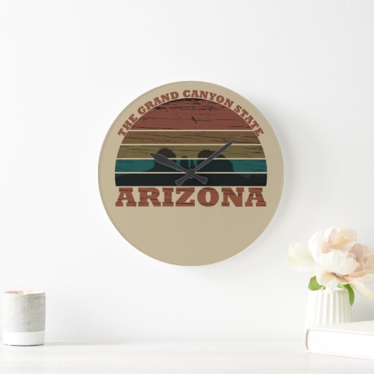 アリゾナセドナグランドキャニオン風景画レトロ ラージ壁時計 (ホーム)