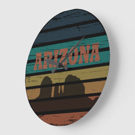 アリゾナセドナランドスケープヴィンテージアズサンセットレトロ ラージ壁時計 (傾斜)
