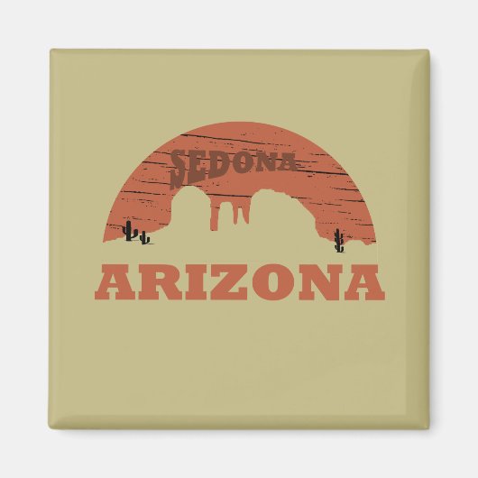 アリゾナセドナランドスケープヴィンテージズレトロ マグネット (正面)