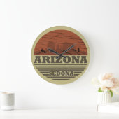 アリゾナセドナランドスケープヴィンテージズレトロ ラージ壁時計 (ホーム)