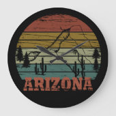 アリゾナセドナヴィンテージサンセットレトロアズ ラージ壁時計 (正面)
