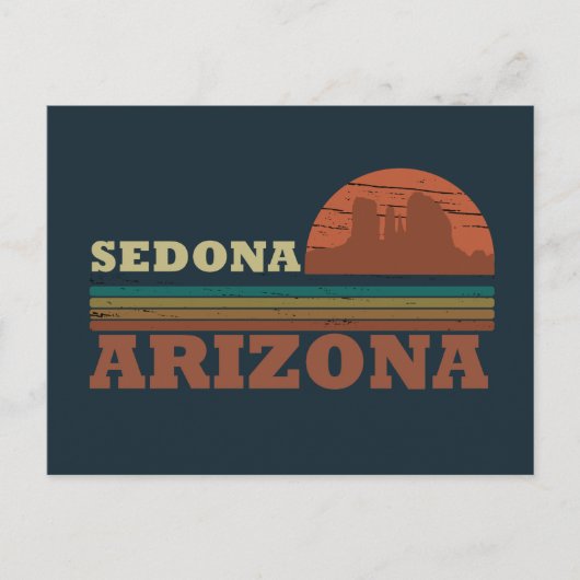 アリゾナセドナヴィンテージサンセットAZレトロ シーズンポストカード (正面)