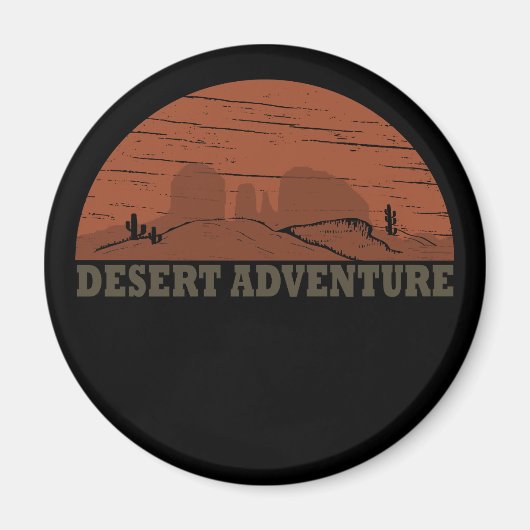 アリゾナセドナ砂漠の夕日のヴィンテージ マグネット (正面)