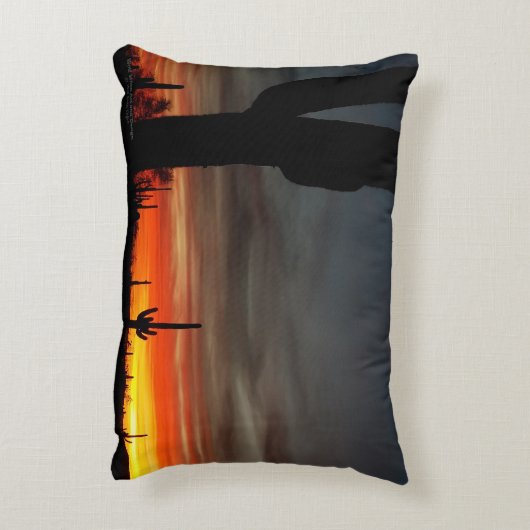 アリゾナソノラン砂漠のスセット アクセントクッション (裏面(縦))