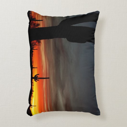 アリゾナソノラン砂漠のスセット アクセントクッション (正面(垂直))