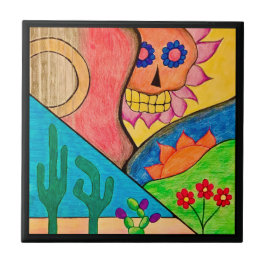 アリゾナデザートカボスギタースカル タイル