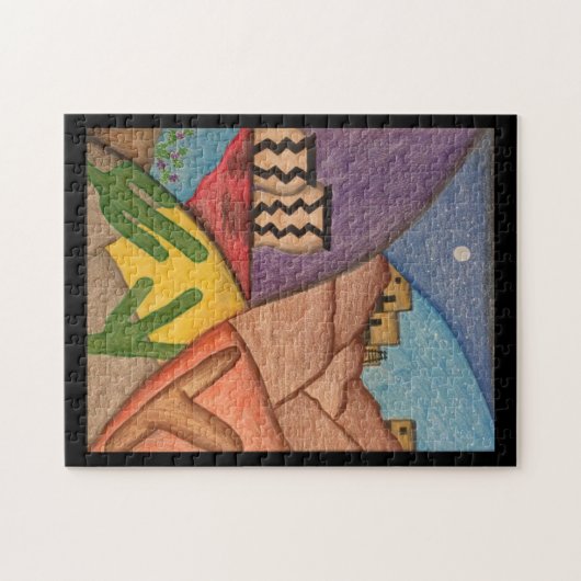 アリゾナデザートカボスサウスウエストフォークアート ジグソーパズル (横)