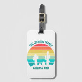 アリゾナデザートカボスサンセットカスタムバケーション ラゲッジタグ (正面縦)