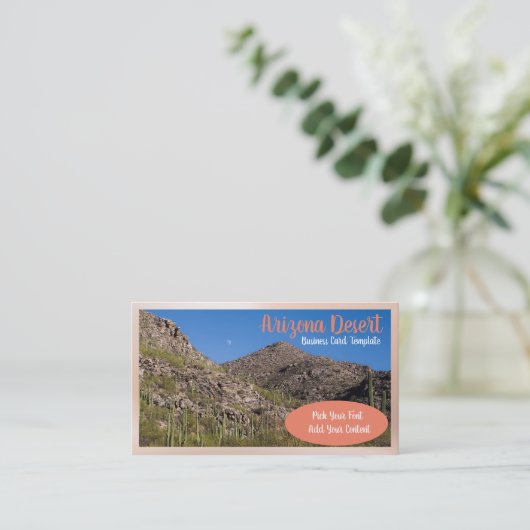 アリゾナデザートサクタスサンセットビジネスカード 名刺 (スタンド正面)