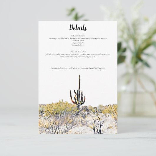 アリゾナデザートサグアーロサボス詳細カード 招待状 (スタンド正面)