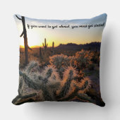 アリゾナデザートサンセットサボス感動的ことわざ クッション (正面)