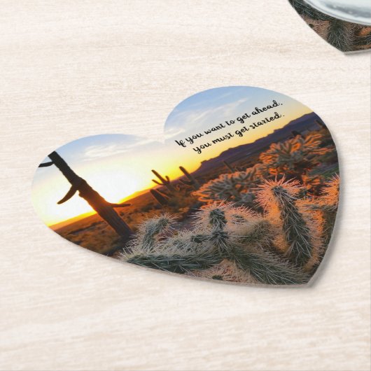アリゾナデザートサンセットサボス感動的ことわざ ペーパーコースター (アングル)