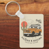 アリゾナデザートサンセットロードトリップカボスフェニックス キーホルダー (正面)