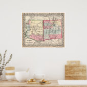 アリゾナニューメキシコの地図1867 ポスター (キッチン)