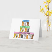 アリゾナハッピーバースデー猫漫画 カード (黄色い花)