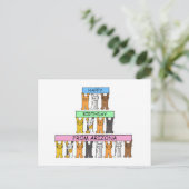 アリゾナハッピーバースデー猫漫画 ポストカード (スタンド正面)