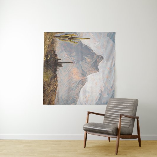 アリゾナピカチョピークサウスウエストデザートデジタルアート タペストリー (インサイチュ(横))