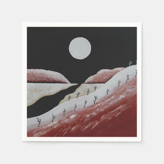 アリゾナフォークアートデザート スタンダードカクテルナプキン (正面)