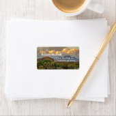 アリゾナフォーピークスマウンテンカラフルクラウドサンセット ラベル (インサイチュ)