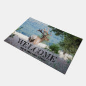 アリゾナブルエルクフルベルベット〔雄ジカの〕枝角 パーソナライズされた ドアマット (アングル)