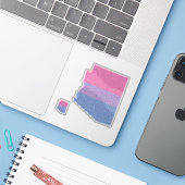アリゾナプライドストライプバイセクシャル国旗 シール (ノートパソコンとiPhone)