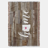 アリゾナホーム州パーソナライズされたウッドルック スローブランケット (正面縦)