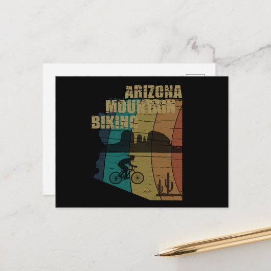 アリゾナマウンテンサイクリングヴィンテージ ポストカード (正面/裏面インサイチュ)