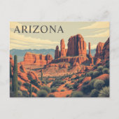 アリゾナレッドロックスヴィンテージトラベルレトロ ポストカード (正面)