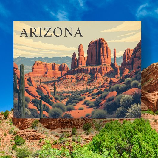 アリゾナレッドロックスヴィンテージトラベルレトロ ポストカード