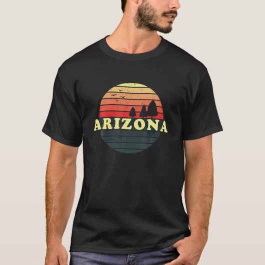 アリゾナヴィンテージサンセットアウトドアハイキングお土産 Tシャツ (正面)