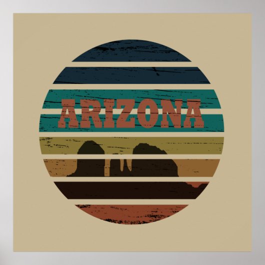 アリゾナヴィンテージサンセットランドスケープ ポスター (正面)
