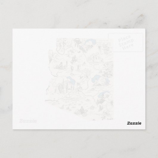 アリゾナヴィンテージ写真地図アンティークArizonan Chart ポストカード (裏面)