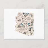 アリゾナヴィンテージ写真地図アンティークArizonan Chart ポストカード (正面)