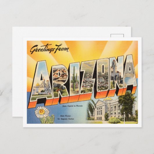 アリゾナヴィンテージ旅行からの挨拶 ポストカード (正面/裏面)