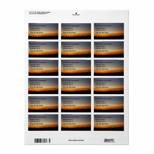 アリゾナ住所 シール (フルシート)