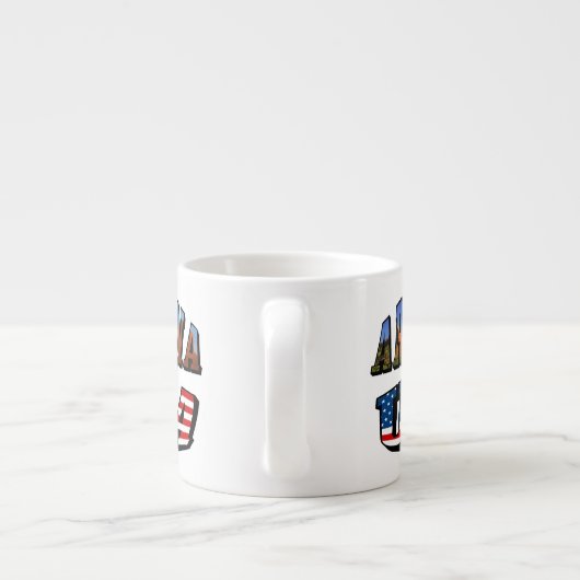 アリゾナ写真と米国国旗の文字 エスプレッソカップ (裏面)