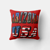 アリゾナ写真と米国国旗の文字 クッション (裏面)