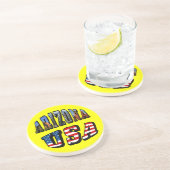 アリゾナ写真と米国国旗の文字 コースター (側面)