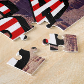 アリゾナ写真と米国国旗の文字 ジグソーパズル (側面)