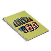 アリゾナ写真と米国国旗の文字 ノートブック (右側)