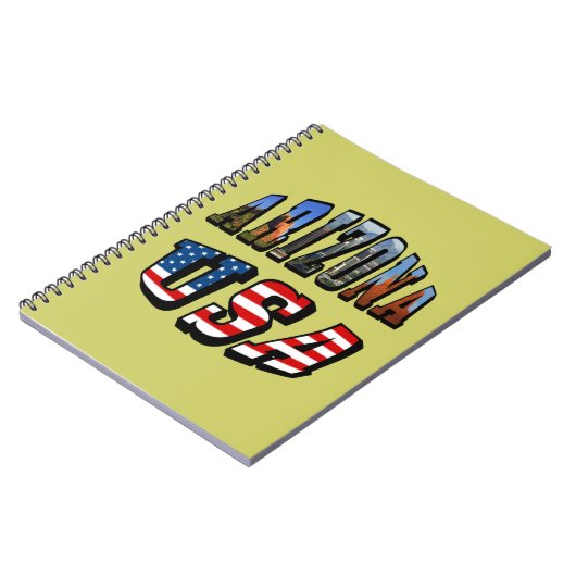 アリゾナ写真と米国国旗の文字 ノートブック