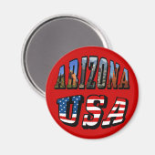 アリゾナ写真と米国国旗の文字 マグネット (正面/裏面)