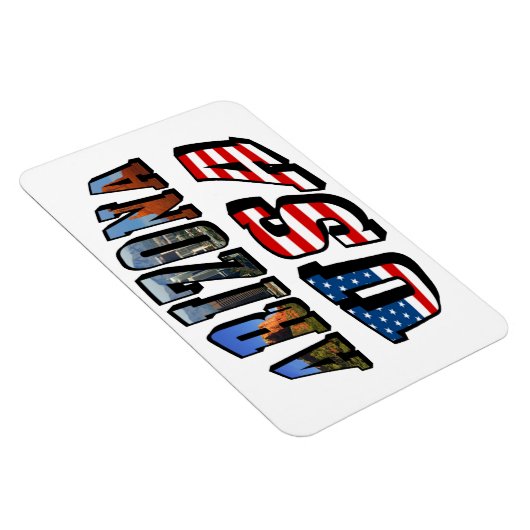 アリゾナ写真&アメリカ国旗文字 マグネット (右側)