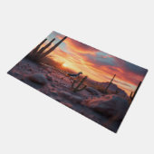 アリゾナ南西部の砂漠のロードランナードormat ドアマット (アングル)