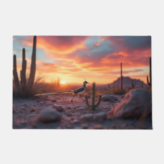 アリゾナ南西部の砂漠のロードランナードormat ドアマット