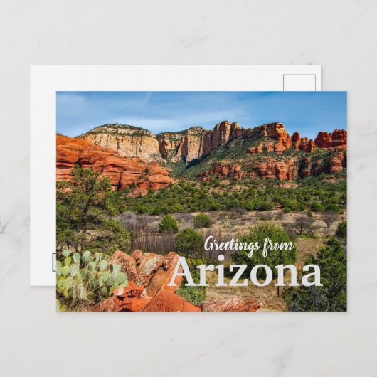 アリゾナ名勝の砂漠はがき ポストカード (正面/裏面)