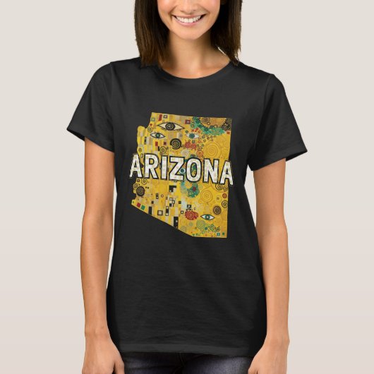 アリゾナ地図とテキスト Tシャツ (正面)
