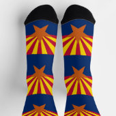 アリゾナ地球に優し州旗を持つ女性用クルーソックス ソックス (上部)