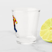 アリゾナ地質学者のロックハンマーのロゴ ショットグラス (右)