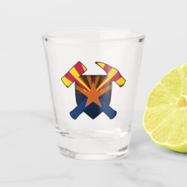 アリゾナ地質学者のロックハンマーのロゴ ショットグラス